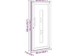 vidaXL Haustür Anthrazit PVC 3385776