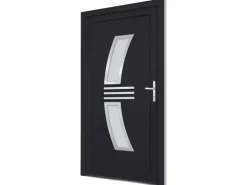 vidaXL Haustür Anthrazit 88x200 cm PVC 3187936