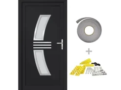 vidaXL Haustür Anthrazit 88x200 cm PVC 3187936