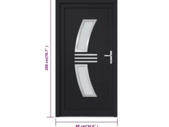 vidaXL Haustür Anthrazit 88x200 cm PVC 3187936