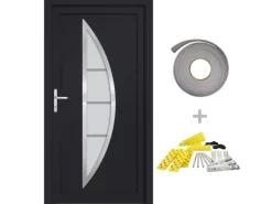 vidaXL Haustür Anthrazit 88x200 cm PVC 3187873