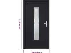 vidaXL Haustür Anthrazit 108x200 cm PVC 3187907