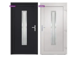 vidaXL Haustür Anthrazit 98x200 cm PVC 3187905
