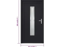 vidaXL Haustür Anthrazit 98x200 cm PVC 3187905