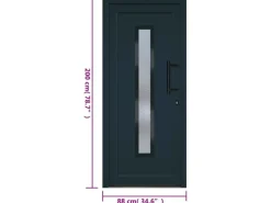 vidaXL Haustür Anthrazit 88x200 cm PVC 3157089