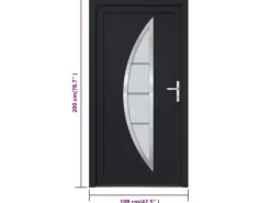 vidaXL Haustür Anthrazit 108x200 cm PVC 3187883