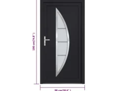 vidaXL Haustür Anthrazit 98x190 cm PVC 3187874