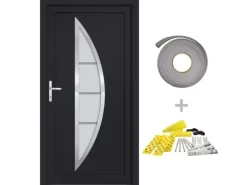 vidaXL Haustür Anthrazit 98x190 cm PVC 3187874