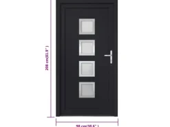 vidaXL Haustür Anthrazit 98x208 cm PVC 3187858
