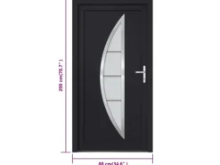 vidaXL Haustür Anthrazit 88x200 cm PVC 3187879
