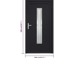 vidaXL Haustür Anthrazit 108x200 cm PVC 3187901
