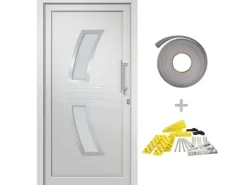 vidaXL Haustür Weiß 88x200 cm 3057565