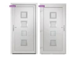 vidaXL Haustür Weiß 88x200 cm PVC 3187837