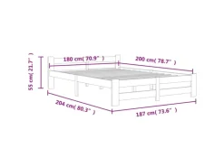 vidaXL Massivholzbett Kiefer 180x200 cm649445