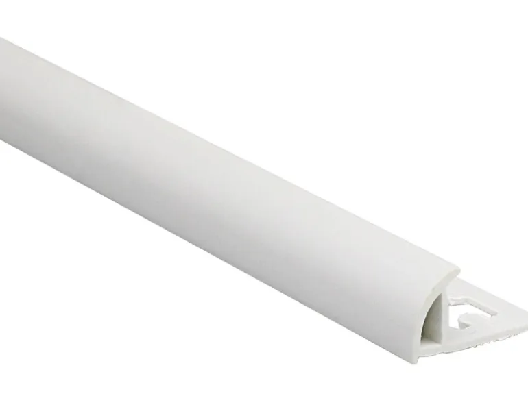 Viertelkreis-Abschlussprofil PVC matt Weiß 10 mm x 2,5 m