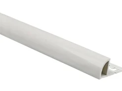 Viertelkreis-Abschlussprofil PVC glänzend Weiß 8 mm x 2,5 m