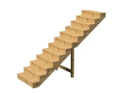 Vinuovo Außentreppe Holz 12 Stufen 100cm mit Setzstufen