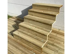 Vinuovo Außentreppe Holz 5 Stufen 100cm mit Setzstufen