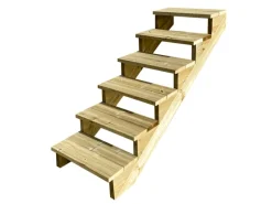 Vinuovo Außentreppe Holz 6 Stufen 100cm ohne Setzstufen