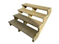 Vinuovo Außentreppe Holz 4 Stufen 140cm ohne Setzstufen