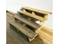 Vinuovo Außentreppe Holz 4 Stufen 140cm ohne Setzstufen