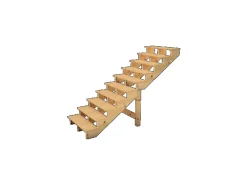 Vinuovo Außentreppe Holz 10 Stufen 80cm ohne Setzstufen