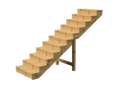 Vinuovo Außentreppe Holz 11 Stufen 120cm mit Setzstufen