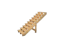 Vinuovo Außentreppe Holz 10 Stufen 140cm ohne Setzstufen