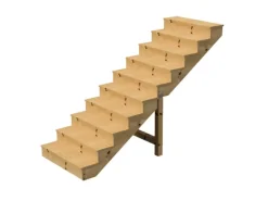 Vinuovo Außentreppe Holz 10 Stufen 80cm mit Setzstufen