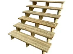 Vinuovo Außentreppe Holz 6 Stufen 120cm ohne Setzstufen