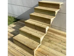 Vinuovo Außentreppe Holz 6 Stufen 80cm mit Setzstufen