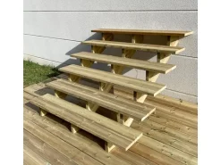 Vinuovo Außentreppe Holz 6 Stufen 160cm ohne Setzstufen