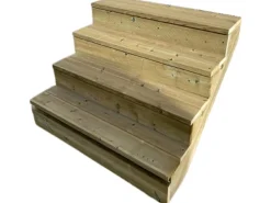 Vinuovo Außentreppe Holz 4 Stufen 160cm mit Setzstufen