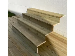 Vinuovo Außentreppe Holz 4 Stufen 160cm mit Setzstufen