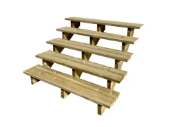 Vinuovo Außentreppe Holz 5 Stufen 140cm ohne Setzstufen