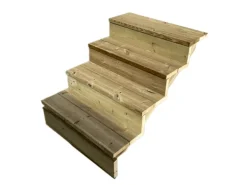 Vinuovo Außentreppe Holz 4 Stufen 80cm mit Setzstufen