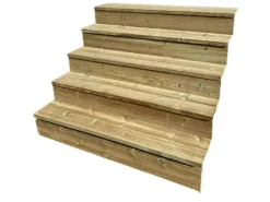 Vinuovo Außentreppe Holz 5 Stufen 120cm mit Setzstufen