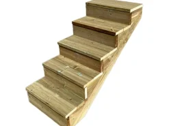 Vinuovo Außentreppe Holz 5 Stufen 60cm mit Setzstufen