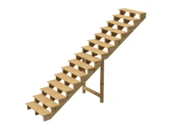 Vinuovo Außentreppe Holz 15 Stufen 140cm ohne Setzstufen