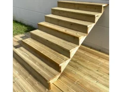 Vinuovo Außentreppe Holz 7 Stufen 140cm mit Setzstufen