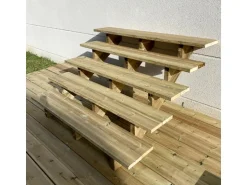 Vinuovo Außentreppe Holz 5 Stufen 160cm ohne Setzstufen