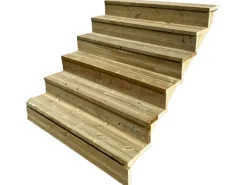 Vinuovo Außentreppe Holz 6 Stufen 160cm mit Setzstufen