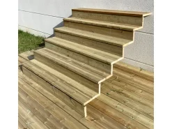 Vinuovo Außentreppe Holz 6 Stufen 160cm mit Setzstufen