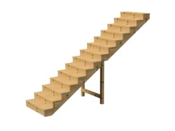 Vinuovo Außentreppe Holz 14 Stufen 100cm mit Setzstufen