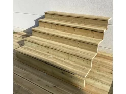 Vinuovo Außentreppe Holz 5 Stufen 160cm mit Setzstufen