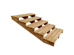 Vinuovo Außentreppe Holz XL 5 Stufen Extra Tief 120cm