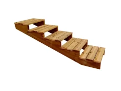 Vinuovo Außentreppe Holz XL 5 Stufen Extra Tief 60cm