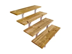 Vinuovo Außentreppe Stahl Oslo 4 Stufen Holz 100cm