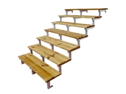 Vinuovo Außentreppe Stahl Oslo 7 Treppenstufen Holz 120cm