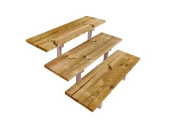 Vinuovo Außentreppe Stahl Oslo 3 Stufen Holz 80cm